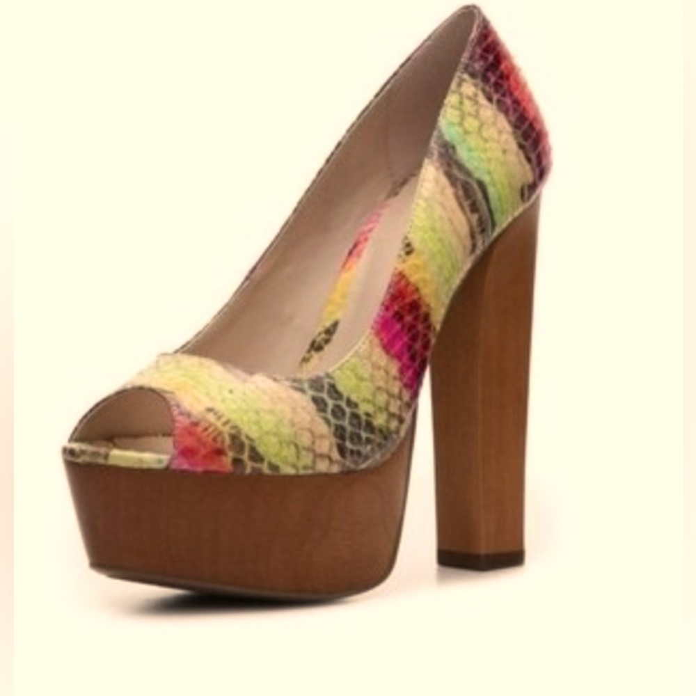 Zigi Soho Jacklyn Rainbow Croco Platform Wood Heel